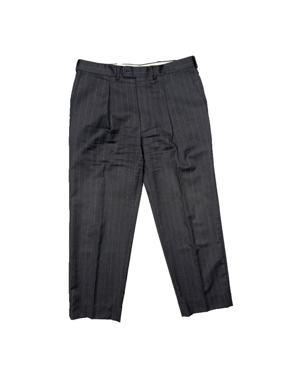 Vintage Coppley Dress Pants Canada Wool Trousers Striped Grey 34x30